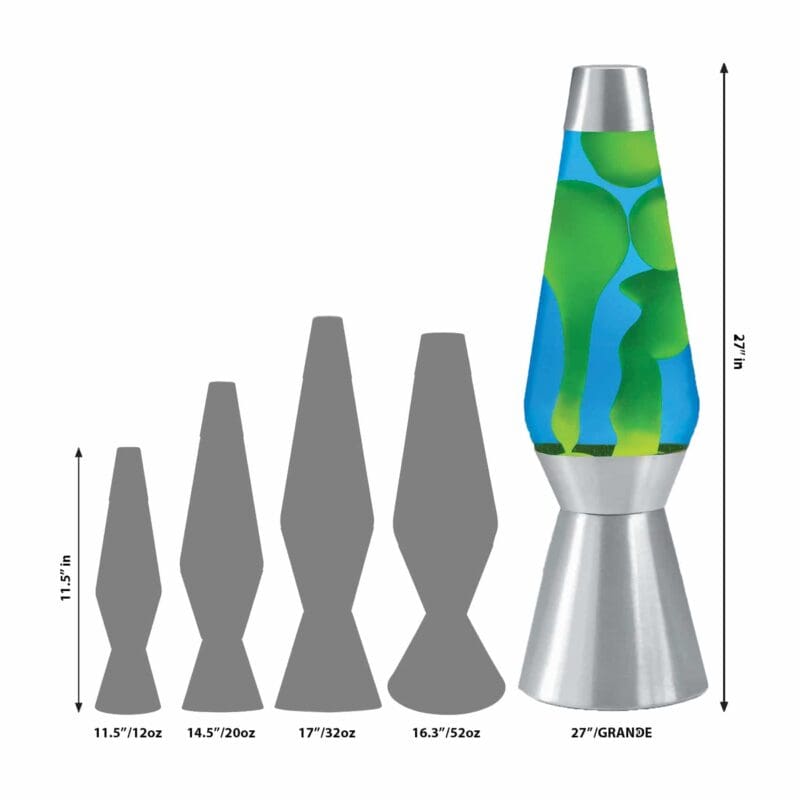 68240100US-LavaLamp-27-Yellow-and-Blue-Size-web 27” LAVA® Lamp Grande – Yellow/Blue/Silver Size Comparison
